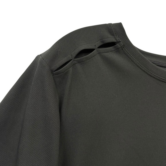 TAIL Women's Black Athletic Top Cutout Shoulder Criss Cross Back Asymmetrical XL - Picture 4 of 9